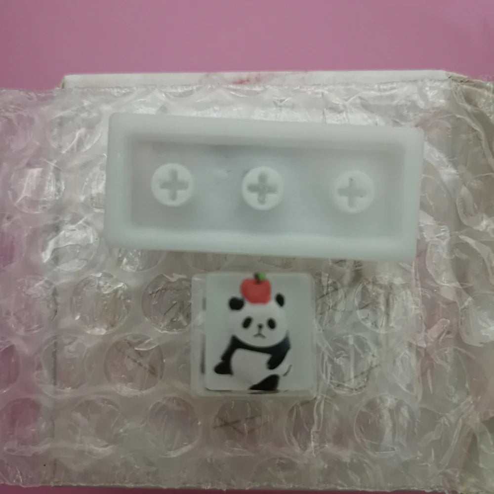 1Pcs Cute Panda Pattern Keycap Resin Handmade Decoration Personality Esc R4 OEM Cute key cap mold Keycap for Mechanical Keyboard
