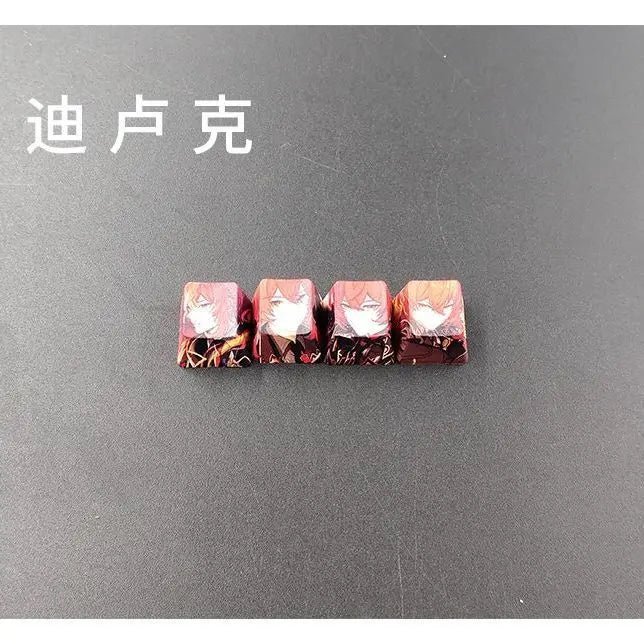 Cartoon Anime Genshin Impact Keycap zhongli Mechanical keyboard replacement key R4 PBT thermal sublimation Cherry OEM height