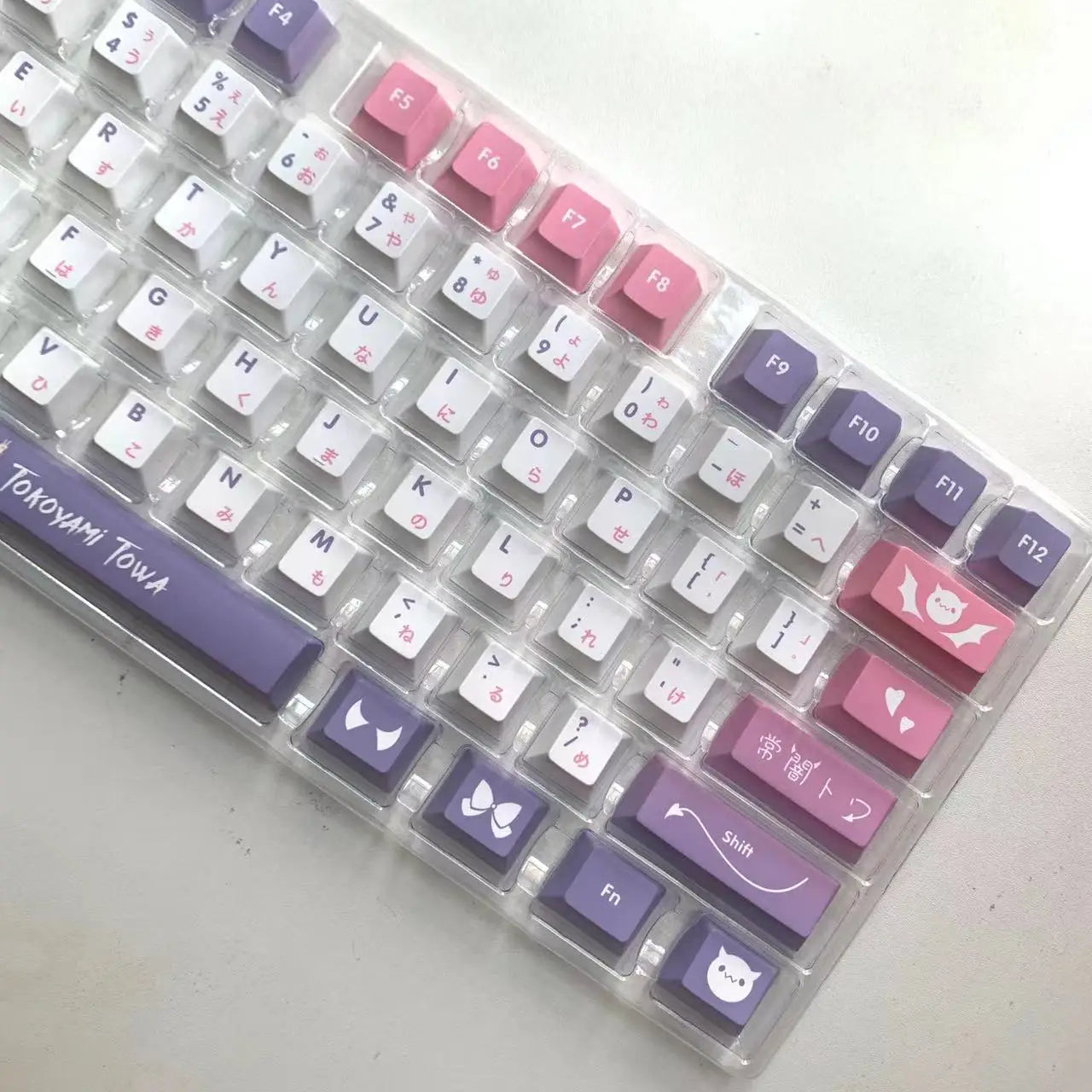 Hololive Vtuber Keycaps Tokoyami Towa Keycap PBT DYE Sublimation Cherry MX Cross Axis Switch Keycap for Mechanical Keyboard