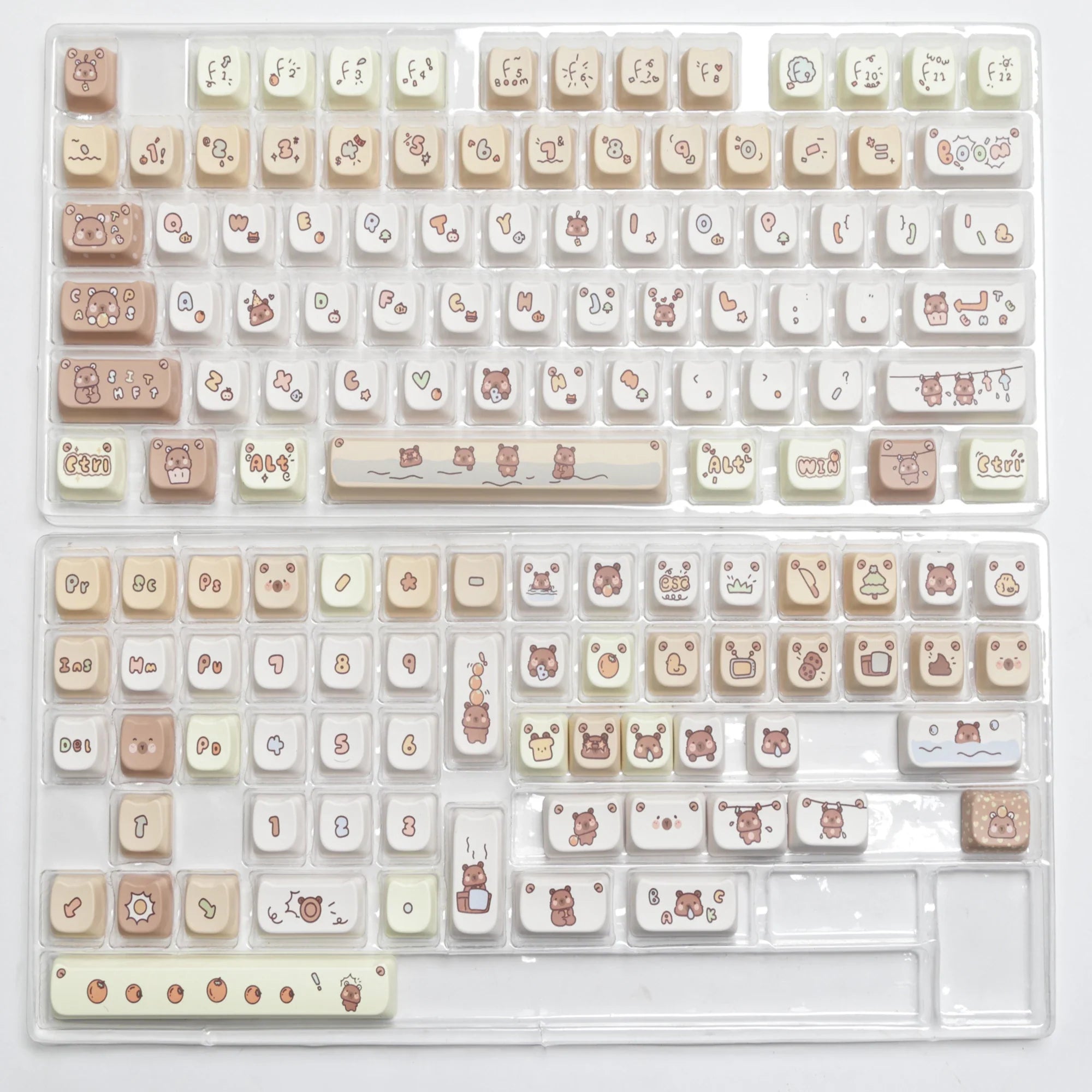 JCM MAO Profile Ear KeyCap Kindergarten Picabara Anime Cute Cat Keycaps for MX Switch Gaming Mechanical Keyboard GK75