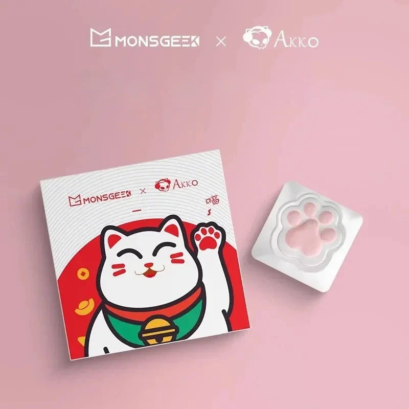 AKKO Keycap Soft Cute Cat Claw Rock Paper Scissors Like Kawaii Keycaps PC Silicone OEM Height ABS Material Girl Custom Key Caps