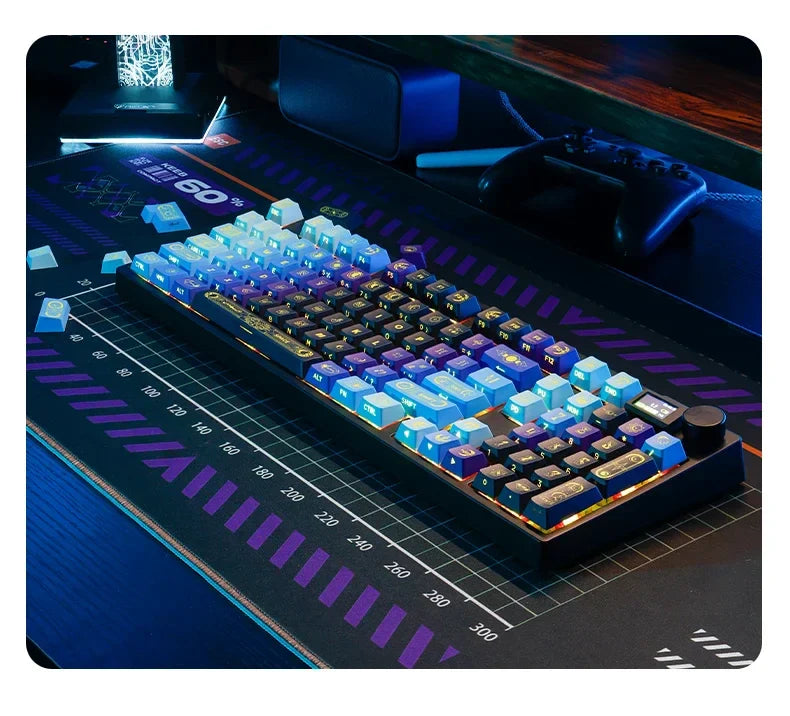 PIIFOX PBT OEM Thermal Sublimation Keyboard Keycaps 130 Keys Mirana Translucent Side  Customized Sculpture Accessories Esports