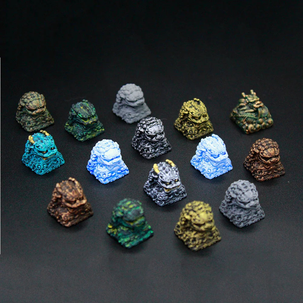 IDeal OEM Resin Keycaps Cherry MX Corss Switch Mechanical Keyboard No Backlit ESC F Zone Keycaps Lion Carved Customize Key Cap
