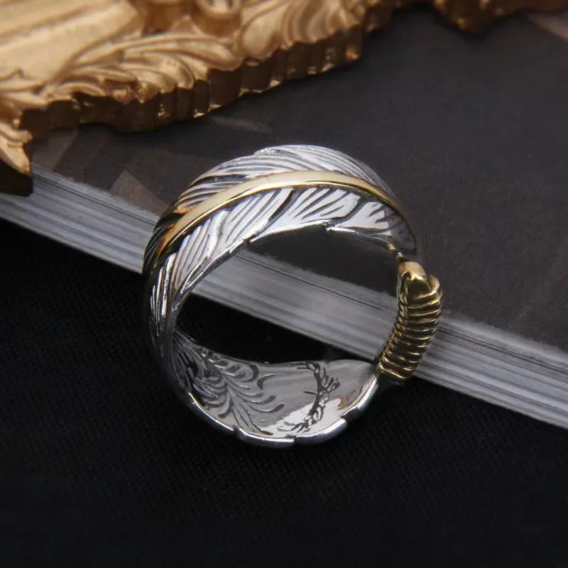 Devil Ram Horns Skull Open Ring for Men's Retro Satanic Cross Religious Amulet Jewelry