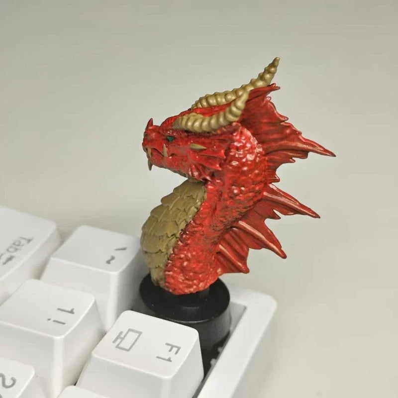Red Dragon Keycaps Original Design War Flag Dragon Mechanical Keyboard Keycaps Customization Cool Tyrannosaurus Artisan Keycaps