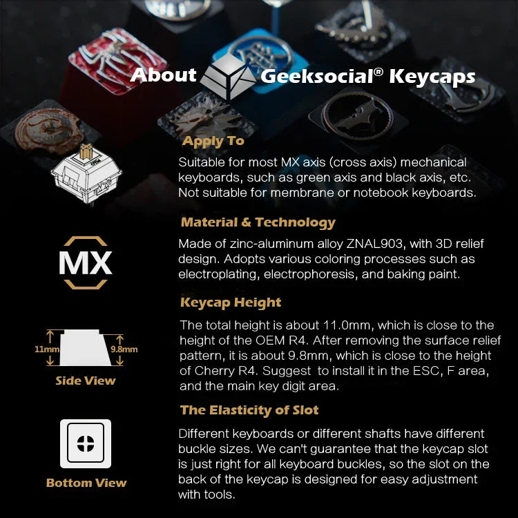 Dropshipping Artisan Custom ESC Keycap Alu Alloy Keycaps for Mechanical Keyboard STEAM R4 Height Stereoscopic