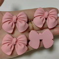 5Pcs Kawaii Pink Rose Red Purple Blue Matte Texture Flatback Large Bow 3D Handcraft Junk Phone Case Car Decorations Charm Supply