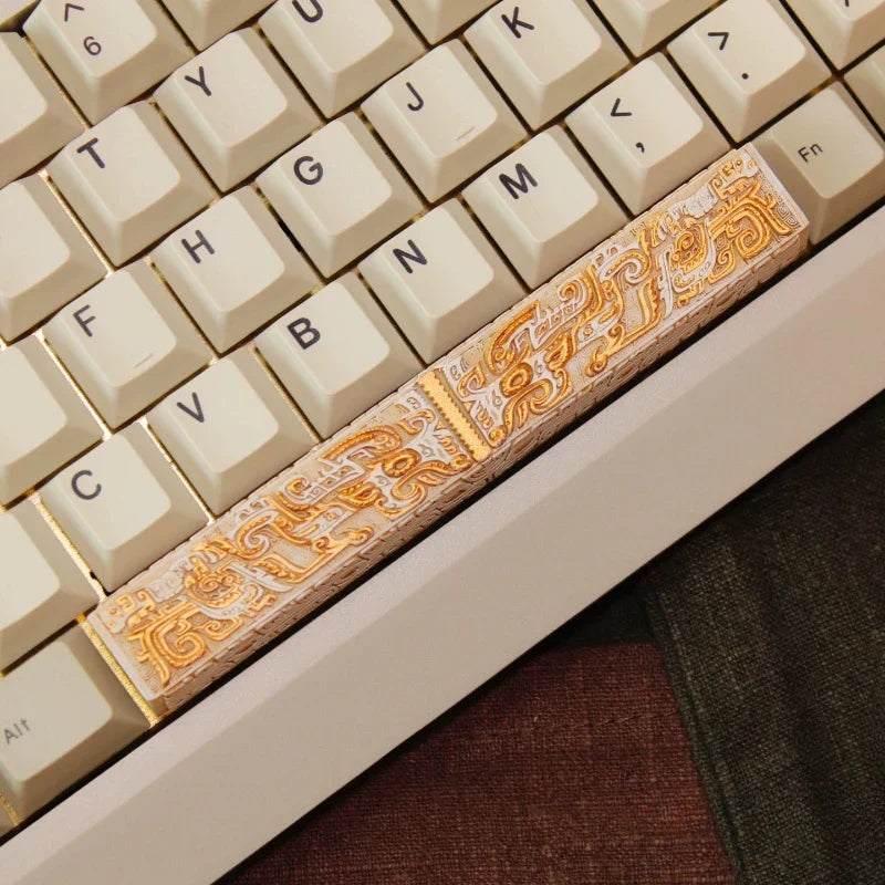 ECHOME Gluttonous Theme SpaceBar 6.25U Resin Artisan Keyboard Cap Original Chinese Culture Custom KeyCap for Mechanical Keyboard