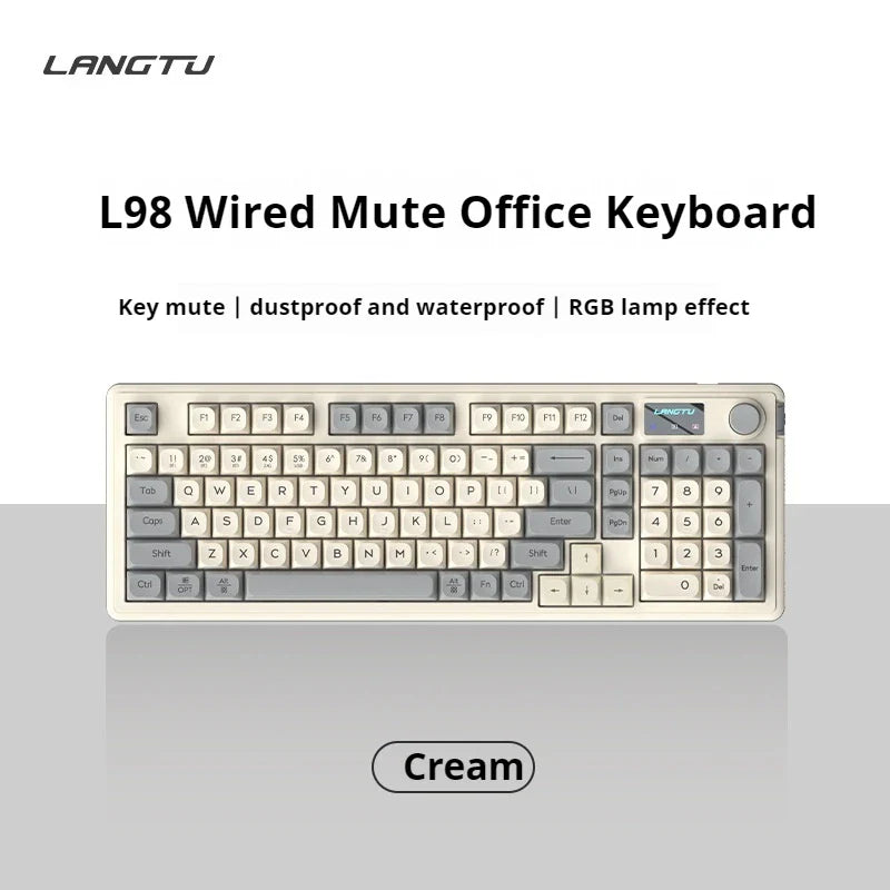 LANGTU L98 Membrane Keyboard Tri-mode Wireless Gasket Structure RGB Multifunctional Knob Customized Gaming Keyboard Pc Accessory