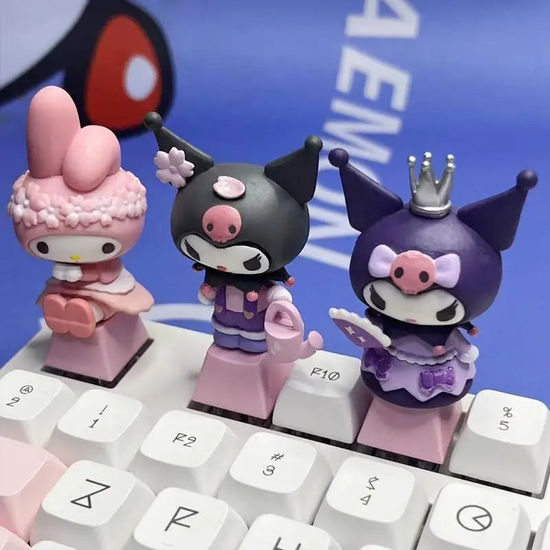 Diy Keycap Kawaii Sanrio Kuromi My Melody Cute Cartoon Sublimation Creativity Resin Mechanical Keyboard Keycaps Personality Gift