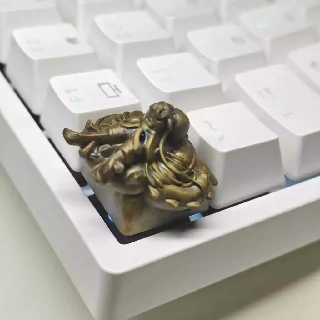 Originality Divine Dragon Theme Keycaps Resin Artisan Keycaps for Mechanical Keyboard Accessories Custom Cute Key Caps MX Switch