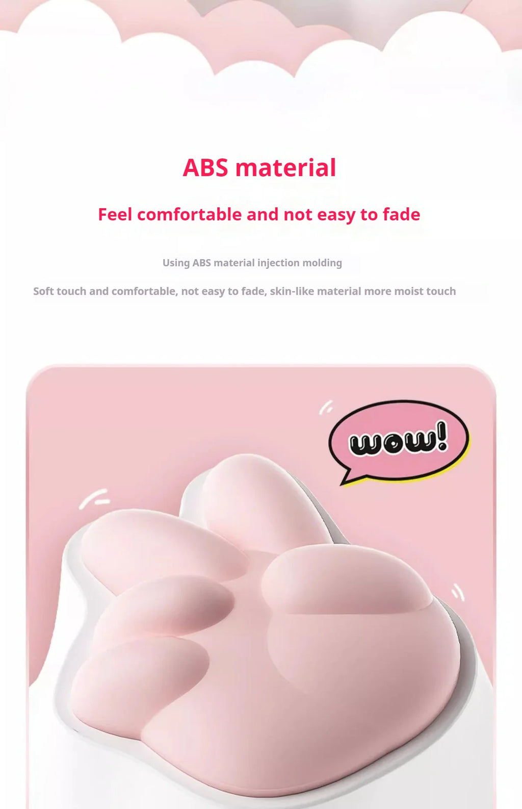 Mongseek Super Cute Cat Claw KeyCap Girl Powder Mechanical Keyboard Key Cap Soft Silicone Cross Shaft Universal Birthday Gifts