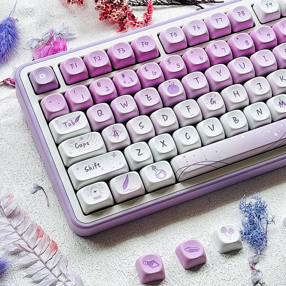 95 Keys MOA Profile PBT Keycaps for 61/64/68/84/75/87Keys Gaming Mechanical Keyboard AULA F75 GMK67 GMK87 Cartoon Cute Key Caps