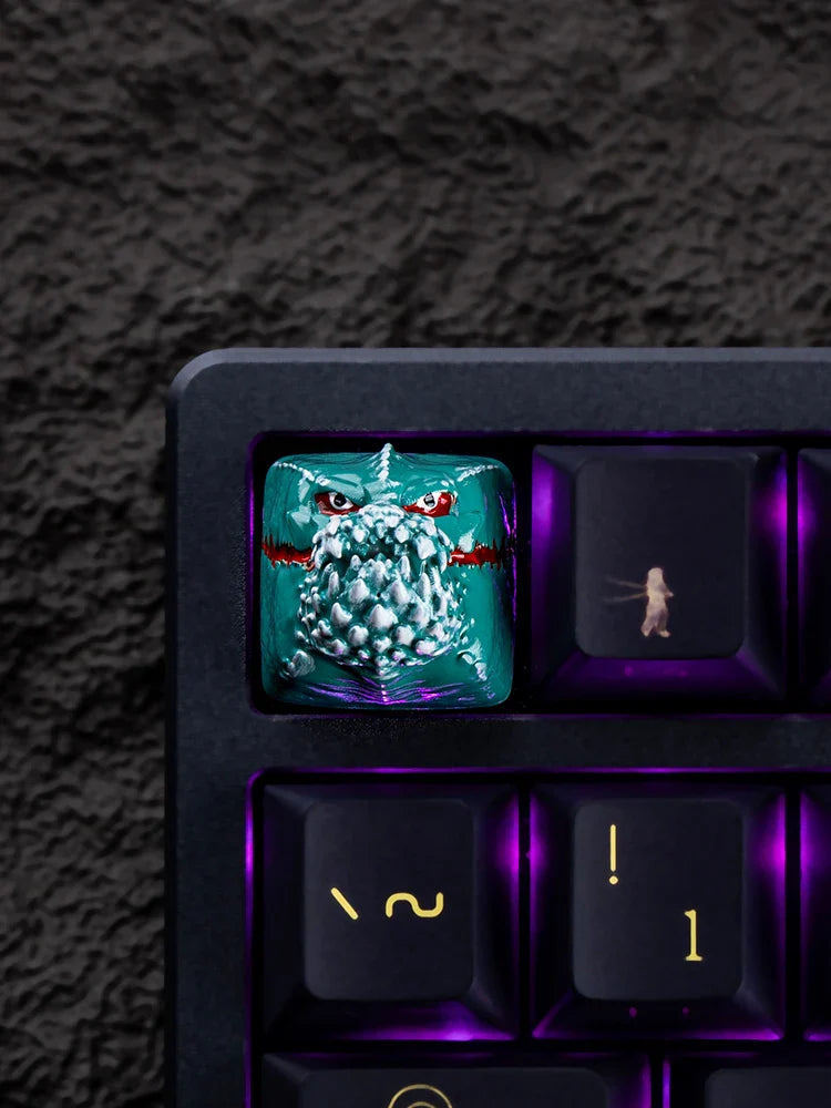 MonsterHunter Dragon Anime Artisan Point Keycaps ESC Custom Personality R4 Gaming Decoration KeyCap for Mechanical Keyboard Gift