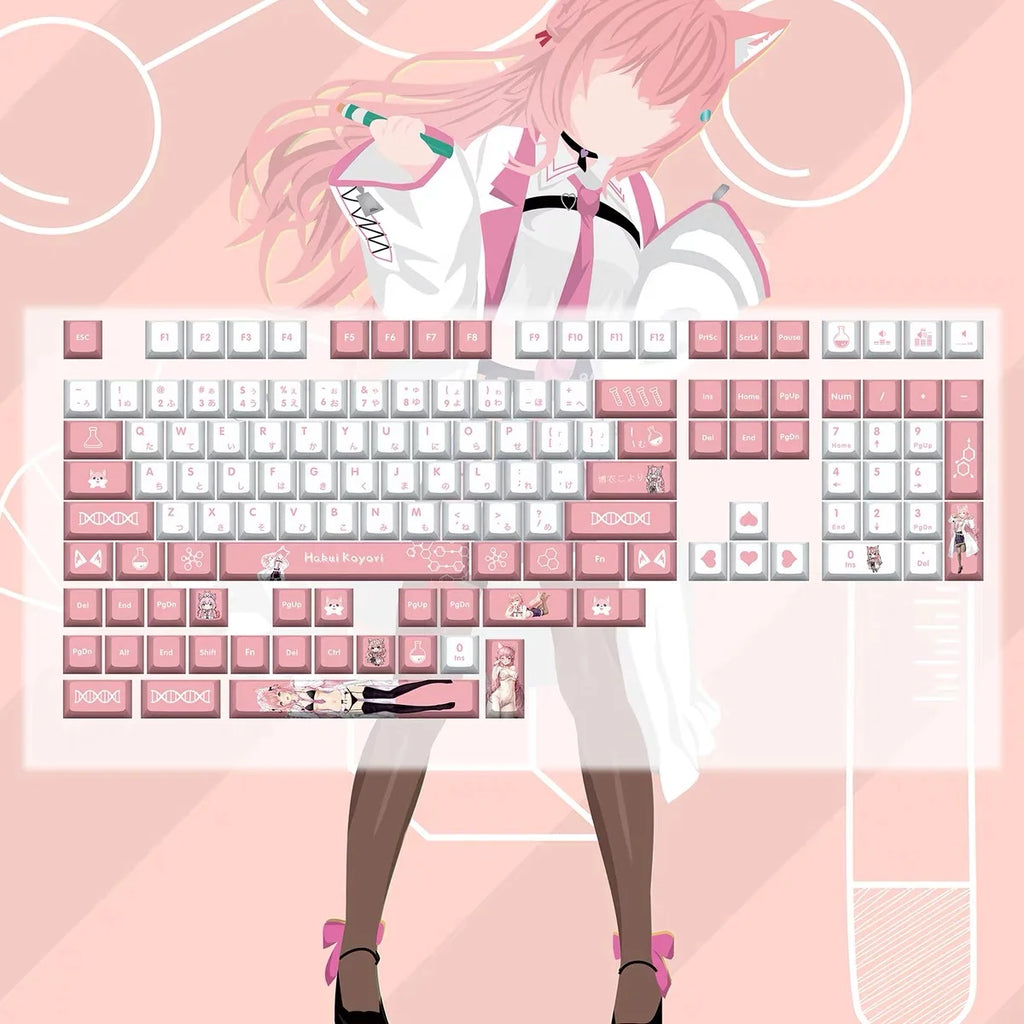 Hololive Vtuber Keycaps Tokoyami Towa Keycap PBT DYE Sublimation Cherry MX Cross Axis Switch Keycap for Mechanical Keyboard