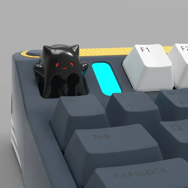 Cute Animal Keycaps Ghost Cat Mechanical Keyboard Keycaps Accessories Purple Pink Cartoon Resin Customized Keycaps Girls Gift