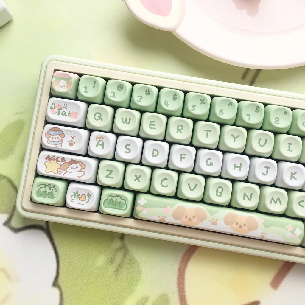95 Keys/Set Key Caps Cartoon Puppy Cat Kitty MOA Profile PBT for DIY Custom Mechanical Gaming Keyboard Keycap Dye Sublimation