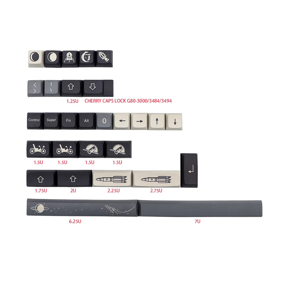 Apollo Theme XDA Keycap German French Spain iso Key Dye Sub Keycaps For TKL87 GMMKPRO 7u Spacebar AZERTY Keyboard Cap Custom Set