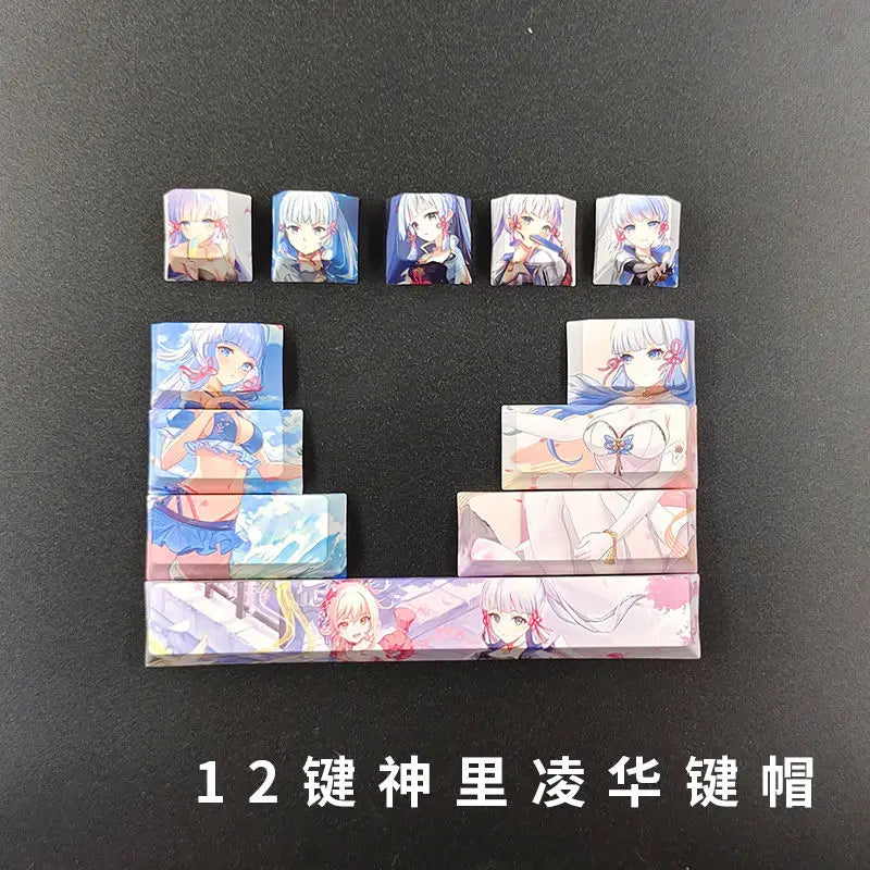 Cartoon Anime Genshin Impact xiao keycap Mechanical keyboard replacement key PBT thermal sublimation original factory height