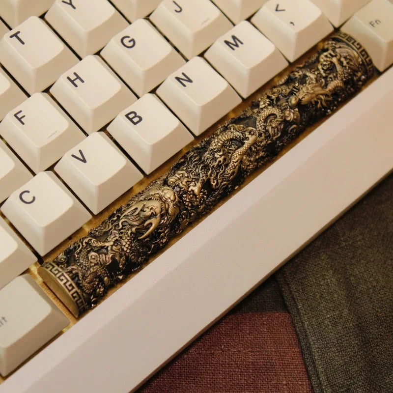 ECHOME Dragon Pillar Space Bar 6.25U Resin Artisan Keyboard Cap Original Chinese Culture Custom KeyCap for Mechanical Keyboard