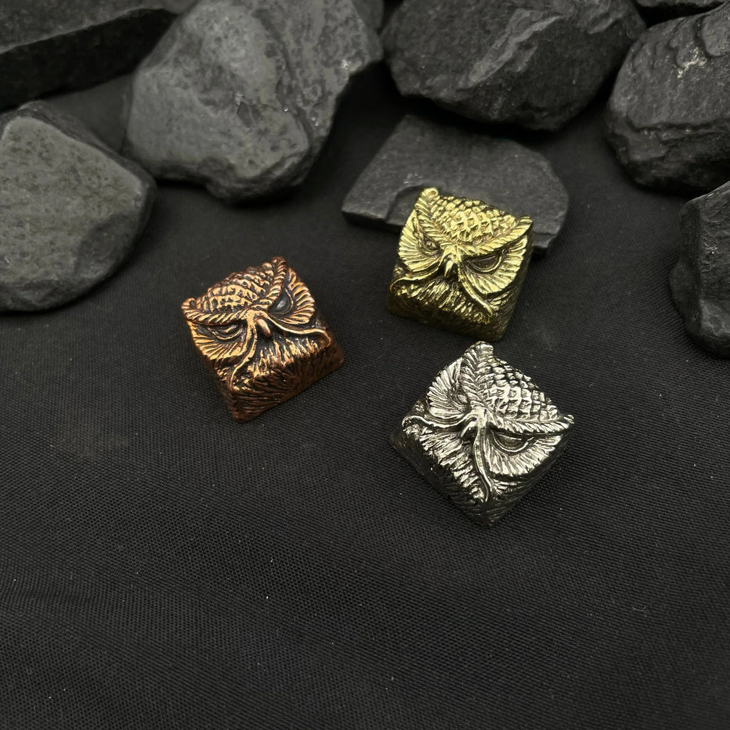 Pure Copper Point Keycap Owl Original Personality Customized Artisan Keycaps Cross Axis Universal Mechanical Keyboard Accessory