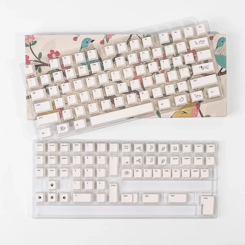 MiFuny Cute Dog Keycap 124/133 Keys PBT Dye Sublimation Custom MOA/Cherry Profile Gaming Keycaps for Mechanical Keyboard Gifts