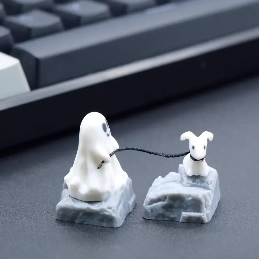 Ghost Dog Theme Keycap Resin Personality Custom Magnetic Keyboard Cap Cherry MX 1U KeyCap for Mechanical Keyboard Accessories