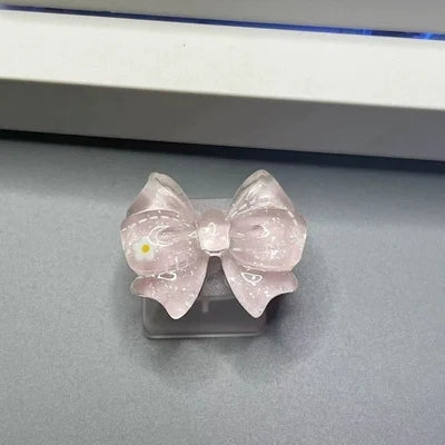 DIY Customized Bow Key cap Rabbit Ear Transparent R4 Cross Axis Game Pink Mechanical Keyboard Keycap