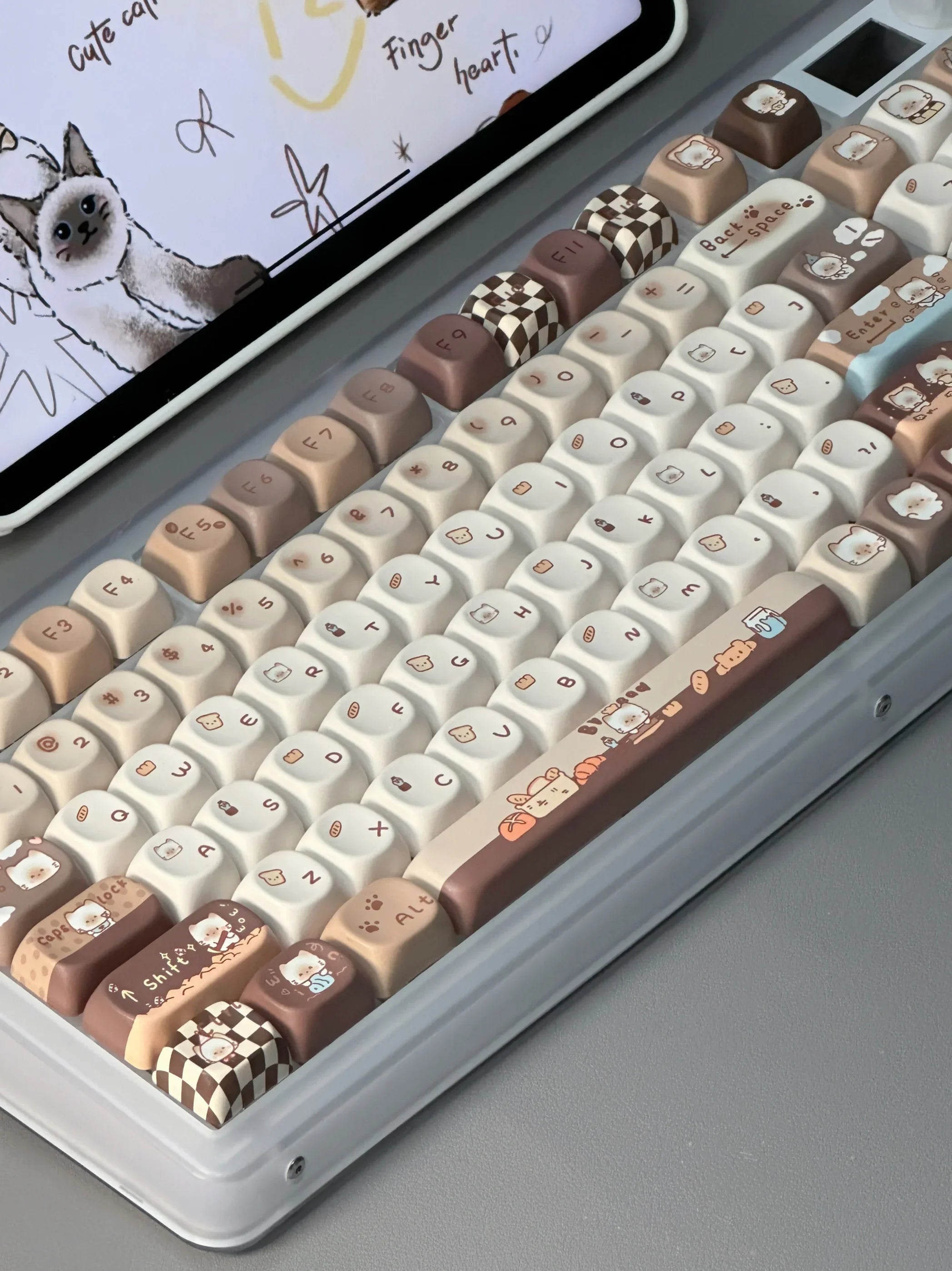 Cute Keycap MOA Profile Keycap Customization Gift PBT Keycaps 131 Keys COOL Cap Dye-Sub Mechanical Keyboard Keycap MX Switch