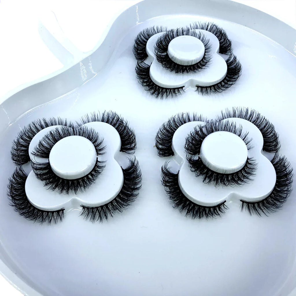 9 Pairs 8-25 mm 3d Mink Lashes Bulk Faux with Custom Box Wispy Natural Mink Lashes Pack Short Wholesales Natural False Eyelashes
