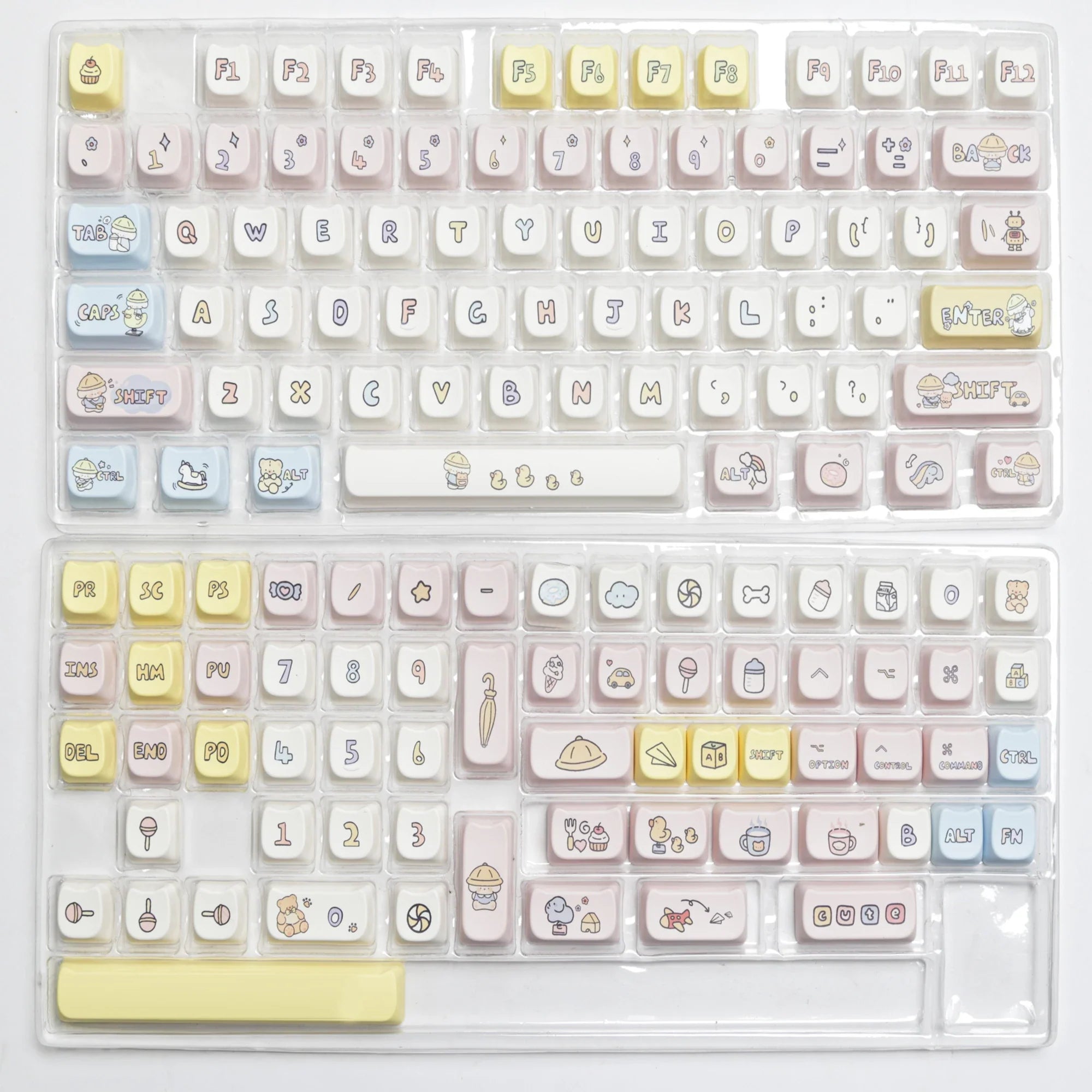 JCM MAO Profile Ear KeyCap Kindergarten Picabara Anime Cute Cat Keycaps for MX Switch Gaming Mechanical Keyboard GK75