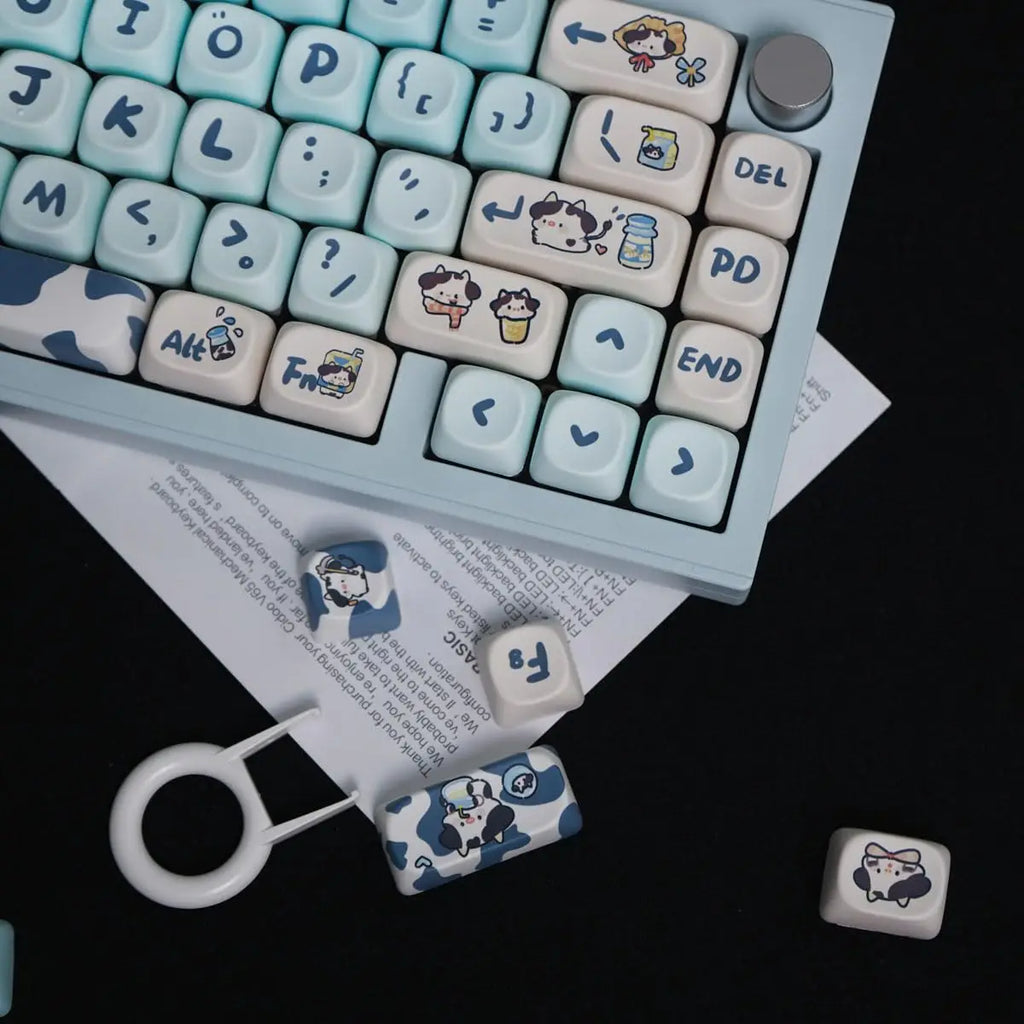 Cats and Puppies Keycaps MOA Profile Thermal Sublimation PBT Keycaps Personalized Cute Keycap For 64/104/108 Mechanical keyboard