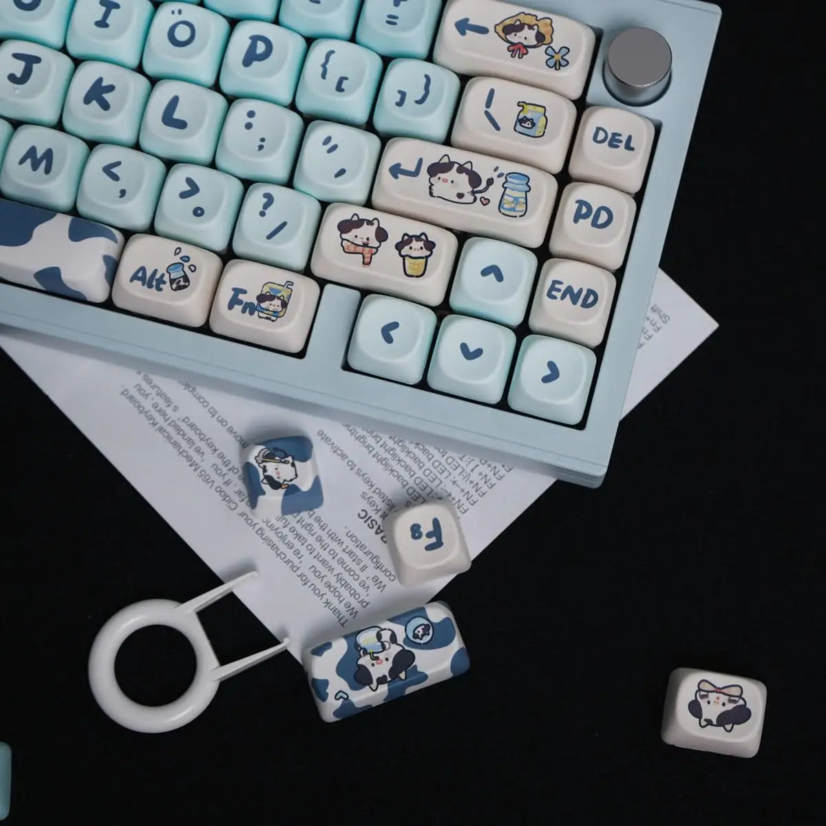 Cats and Puppies Keycaps MOA Profile Thermal Sublimation PBT Keycaps Personalized Cute Keycap For 64/104/108 Mechanical keyboard