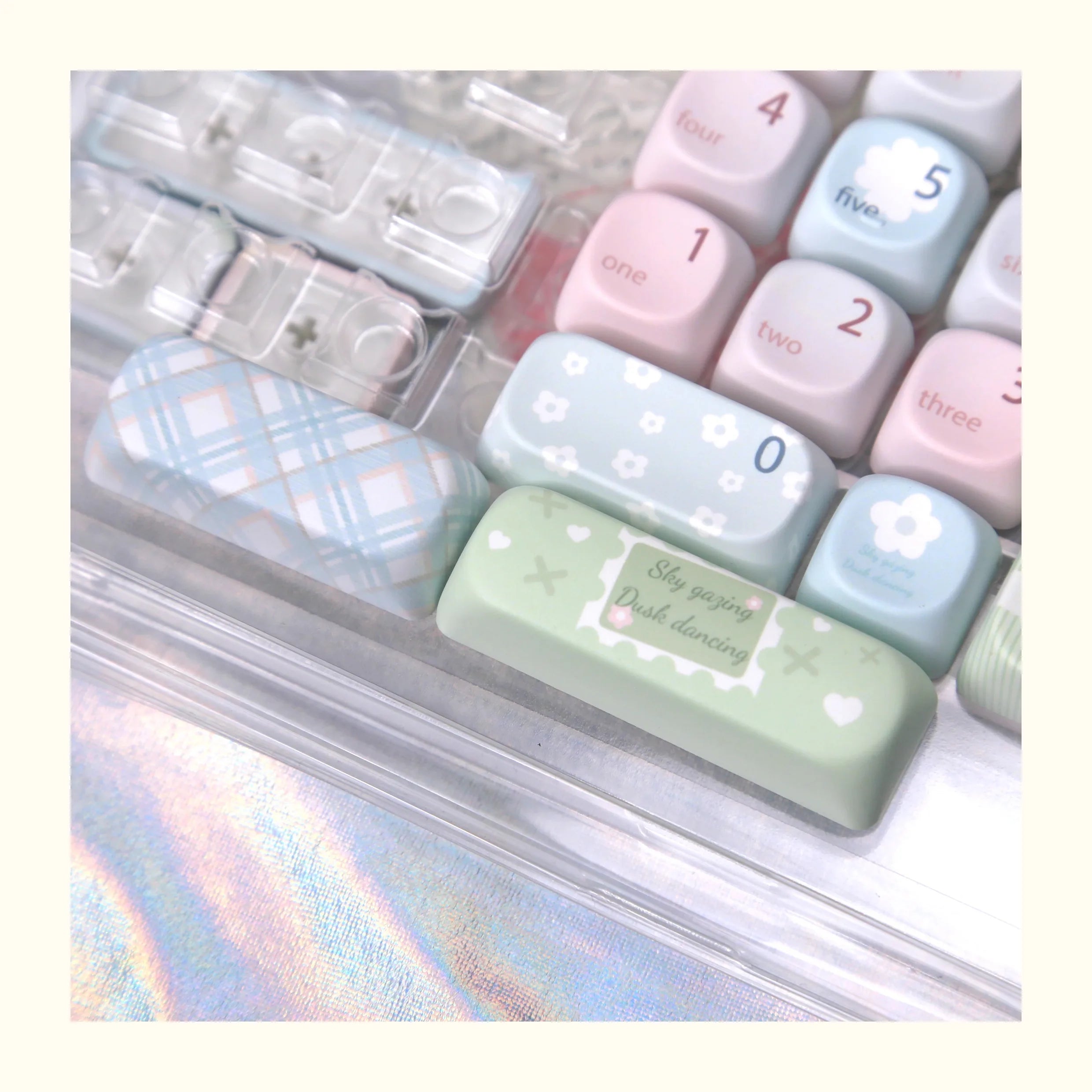 Mousse Mood Theme Keycap MOA Profile 131 Keys Cute Sweet Keycaps PBT Thermal Sublimation Macaron Color Mechanical Keyboard Cap