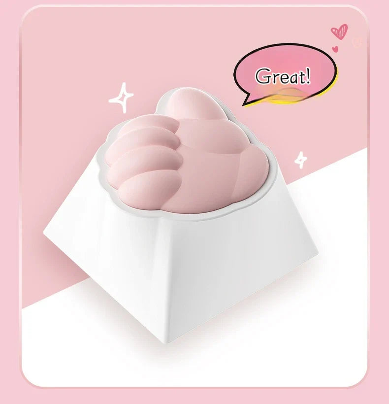Cute Cat Claw Stone Scissors Cloth Praise Keycap Soft Silicone Oem High Beauty Girl Heart Girl'S Holiday Free delivery Gift
