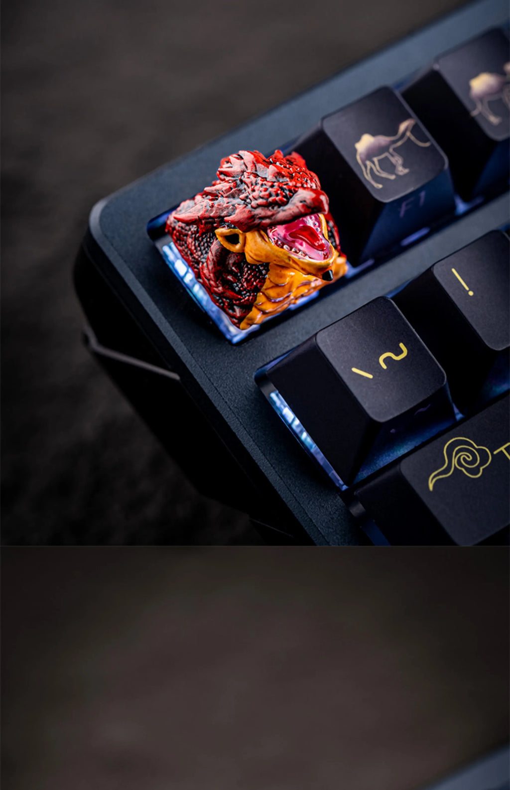MonsterHunter Dragon Point Keycaps Anime Artisan Keyboard Cap Zinogre 3D Custom Gaming Decoration KeyCap for Mechanical Keyboard