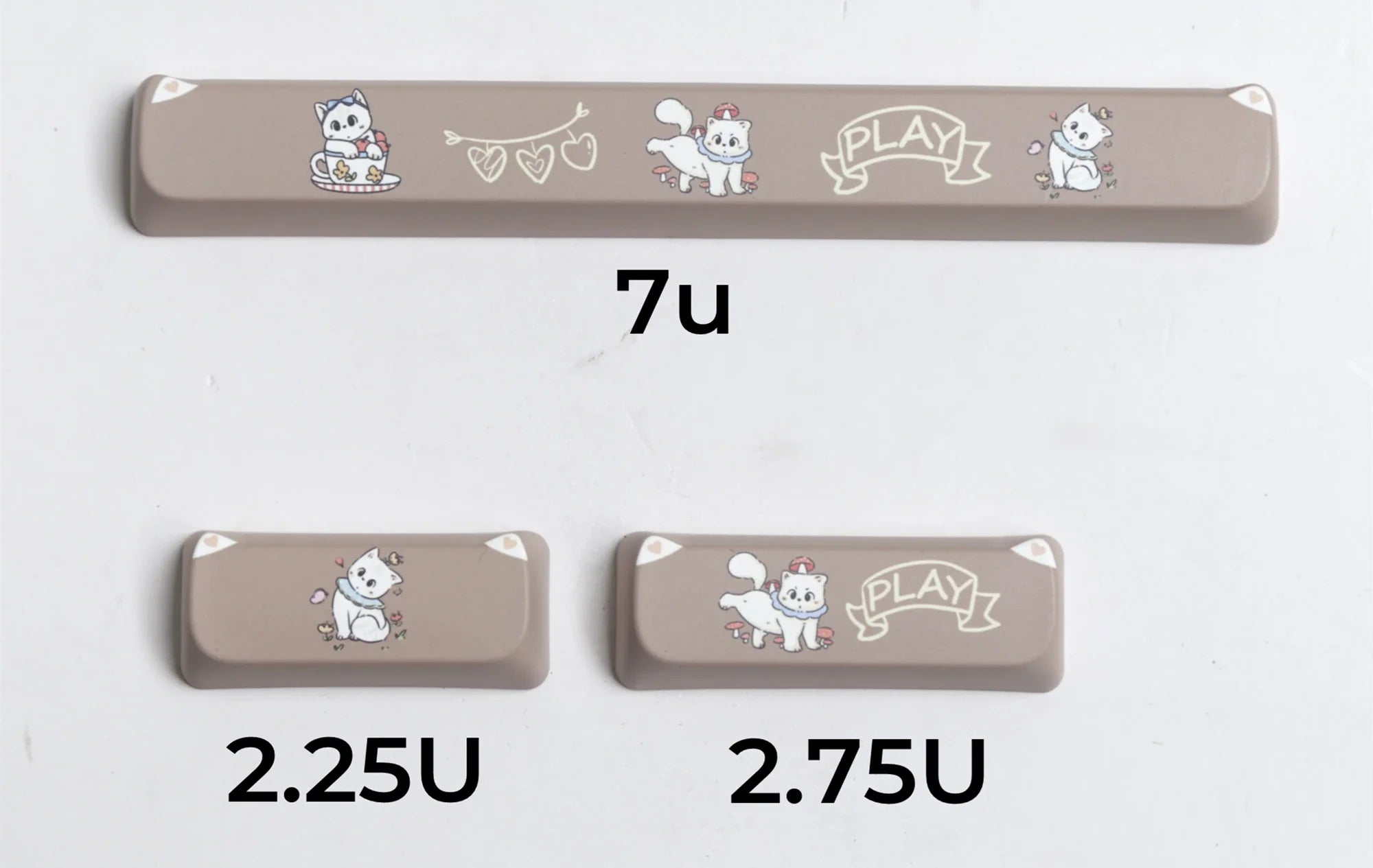 JCM MAO Profile Ear KeyCap Kindergarten Picabara Anime Cute Cat Keycaps for MX Switch Gaming Mechanical Keyboard GK75