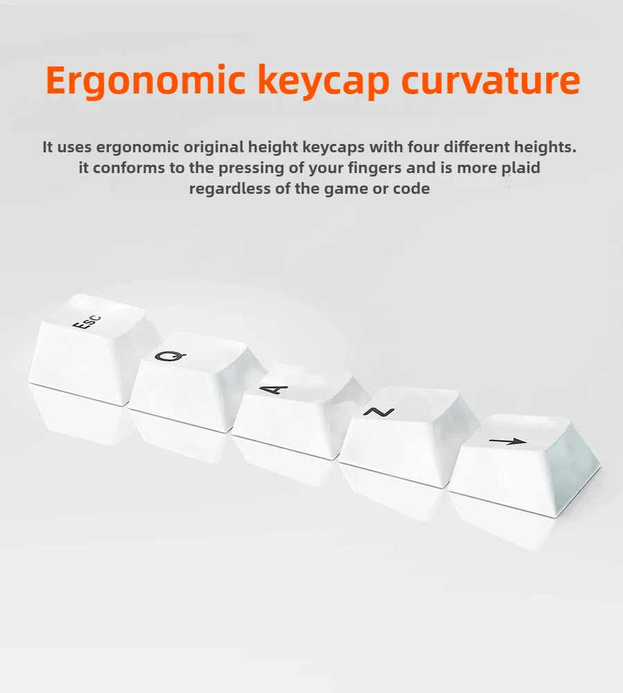 Ceramic Keycaps Set 123/101-key Smooth Surface Tough and Resistant To Falling HIFI Cross Axis Mechanical Keyboard WASD Keycap