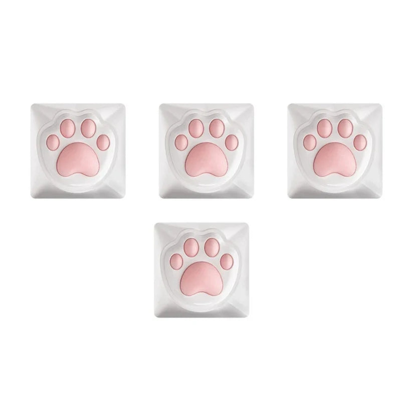 4pcs Cute and Style Cat Claw Keycaps 3D Keycaps OEM Profile Keys Caps for Mechanical Keyboards Keyboards Accessories