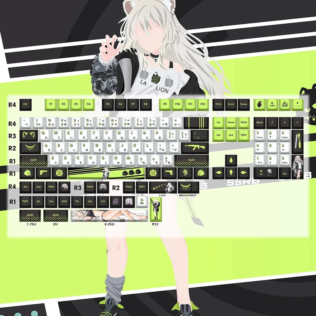 Hololive Vtuber Keycaps Tokoyami Towa Keycap PBT DYE Sublimation Cherry MX Cross Axis Switch Keycap for Mechanical Keyboard