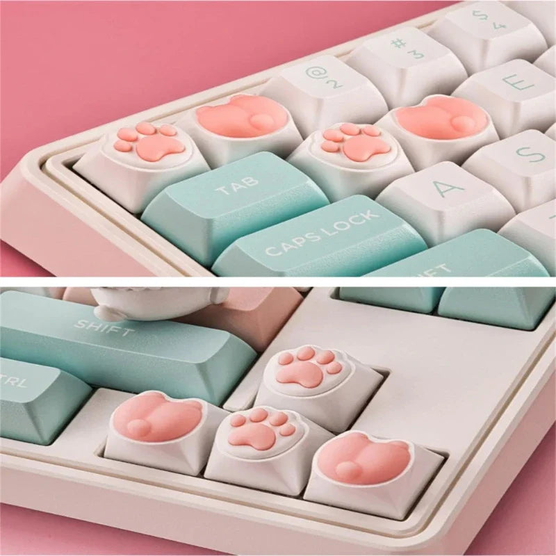 3D Soft Silicone Paw Keycap for Mechanical Keyboards and Colorful Keyboards Keycaps Supplies Sublimation Caps