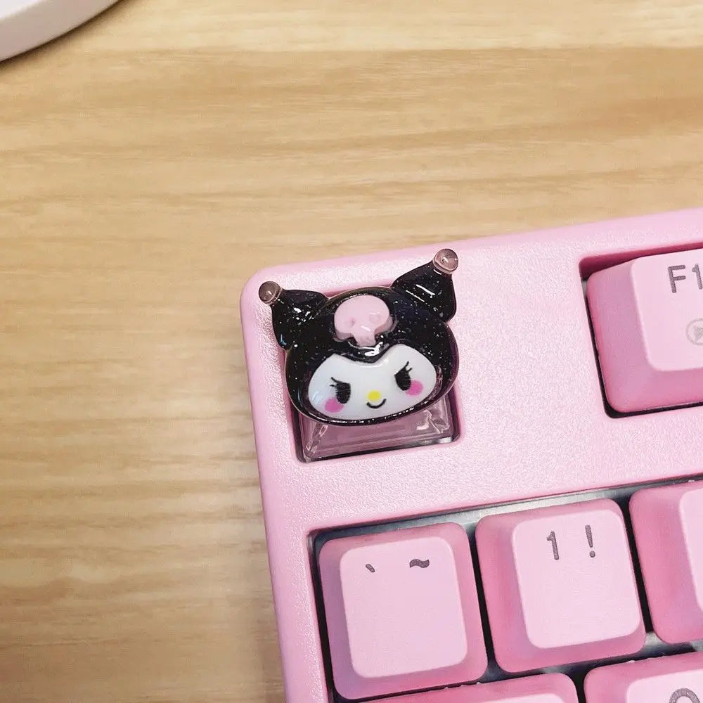 Sanrio Anime Cinnamon Roll DIY Keycap Cute Cartoon Melody Coolomey Translucent Cross Mechanical Keyboard ESC Base Keycap Gift