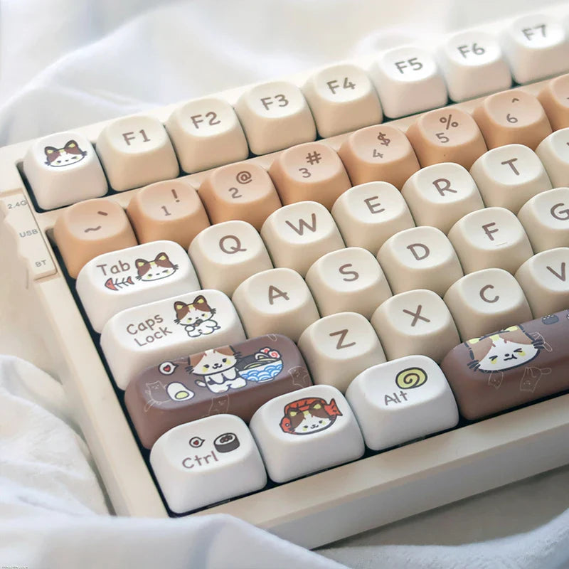 Keycap MOA Height Cartoon Cute PBT Hot Sublimation Suitable for Mechanical Keyboard 144 Keys
