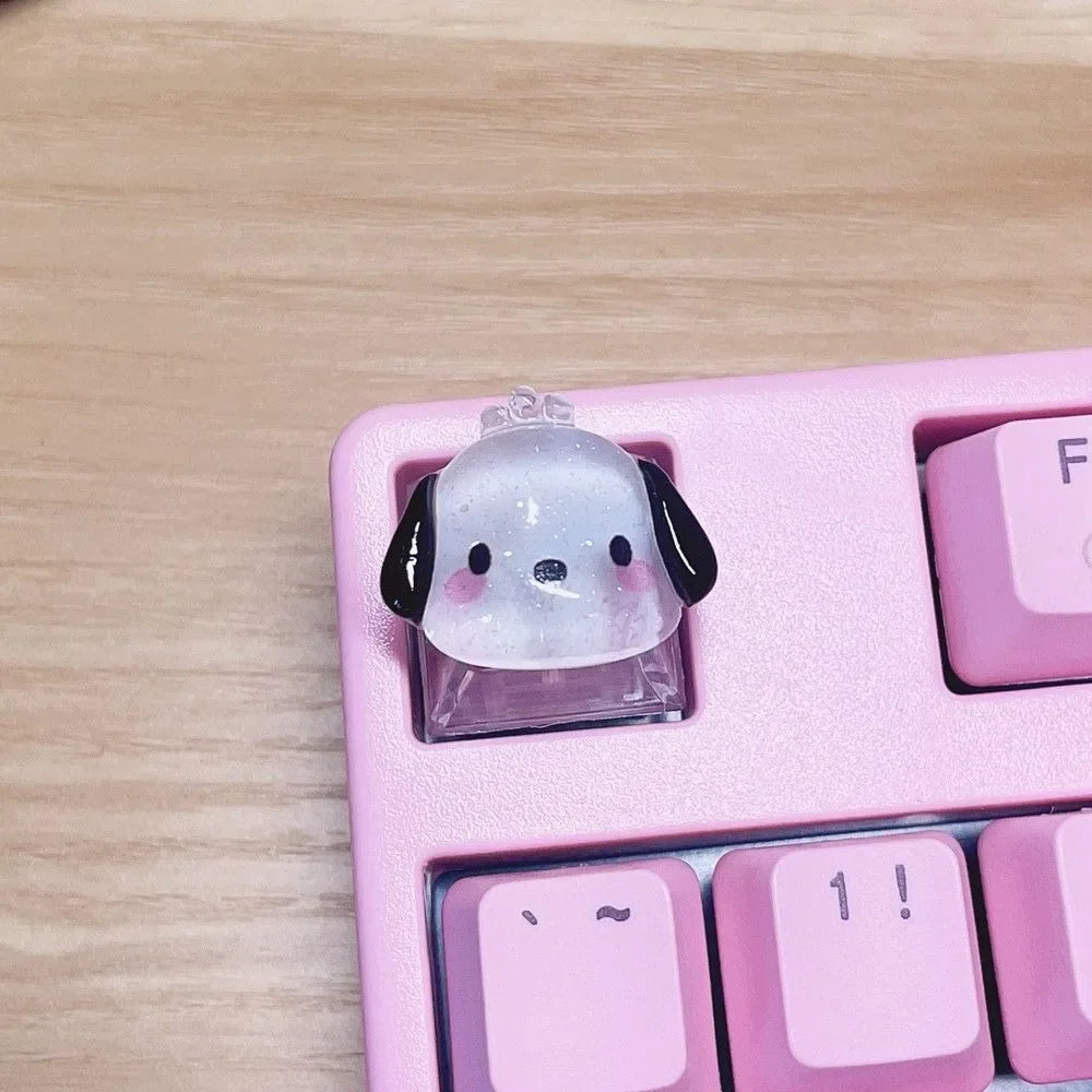 Kawaii Sanrio My Melody Cinnamoroll Kuromi Keycap Esc Base Transparent Cross Axis Mechanical Keyboard Keycaps Decorate Girl Gift