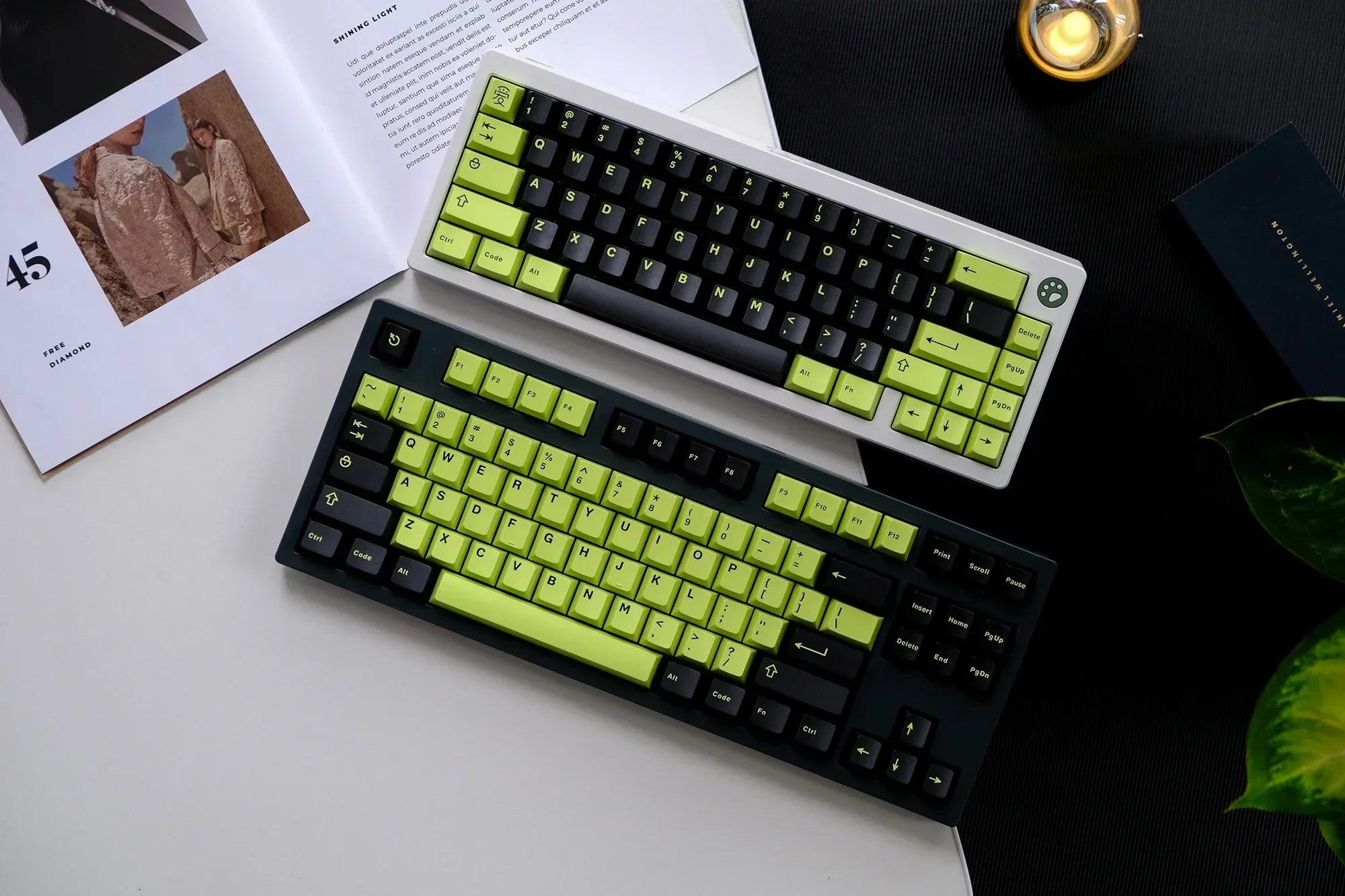 Cherry Profile 253 Keys Toxic Keycap Set Double Shot  Keycaps for Gateron MX Switches Mechanical Gamer Keyboard
