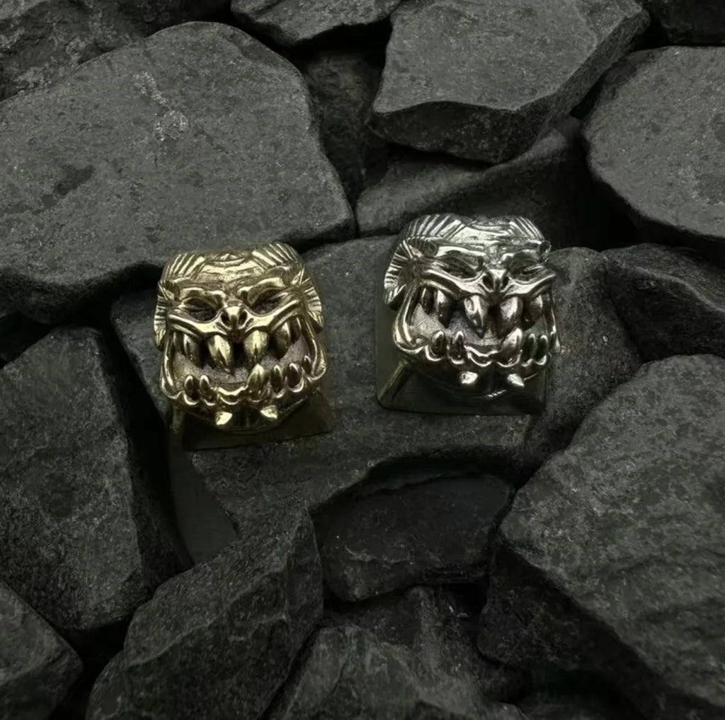 Black Myth: Wukong Keycaps Retro Skull Design Mechanical Keyboard Keycaps Customized Pure Copper Letter Card Slot Metal Keycaps