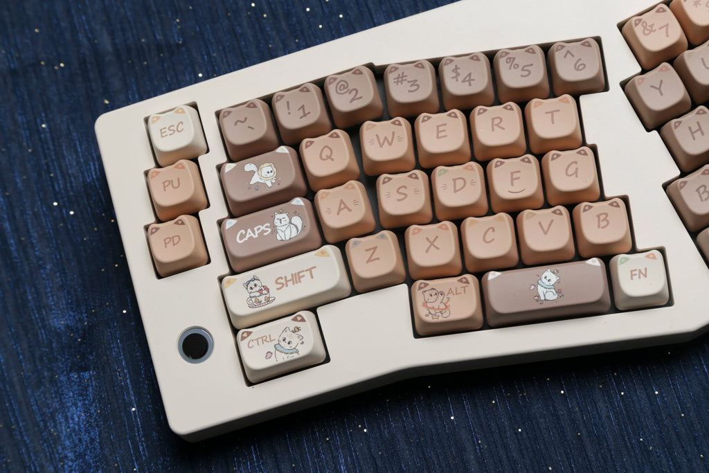 JCM MAO Profile Ear KeyCap Kindergarten Picabara Anime Cute Cat Keycaps for MX Switch Gaming Mechanical Keyboard GK75
