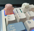 Cute Animal Keycaps Ghost Cat Mechanical Keyboard Keycaps Accessories Purple Pink Cartoon Resin Customized Keycaps Girls Gift