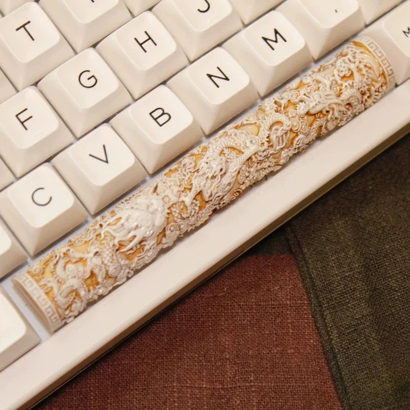 ECHOME Dragon Pillar Space Bar 6.25U Resin Artisan Keyboard Cap Original Chinese Culture Custom KeyCap for Mechanical Keyboard