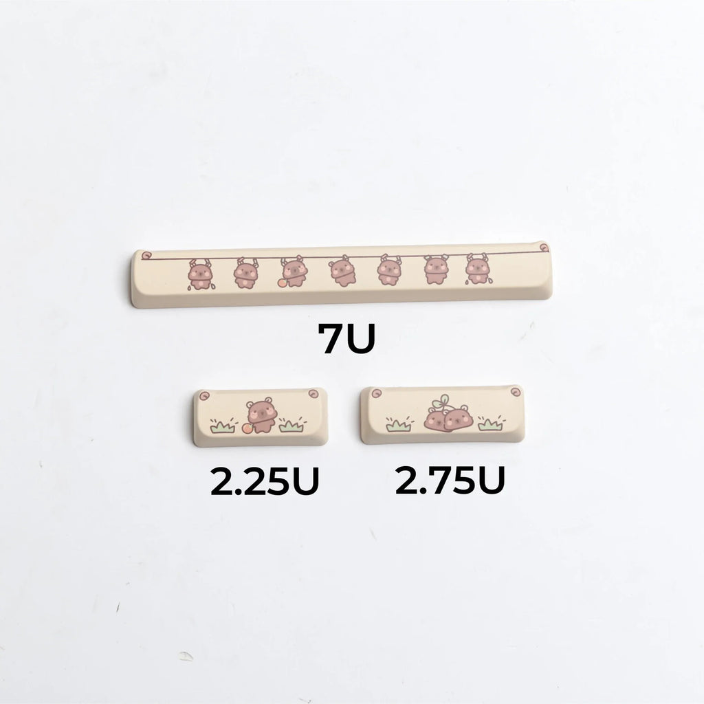 JCM MAO Profile Ear KeyCap Kindergarten Picabara Anime Cute Cat Keycaps for MX Switch Gaming Mechanical Keyboard GK75